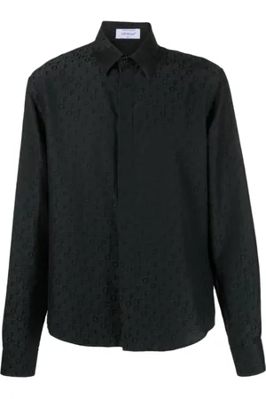 OFF-WHITE Logo-print Silk-cotton Shirt