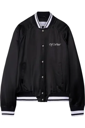 OFF-WHITE Bomber Jackets, male, , M, Satin Finish Embroidered Logo Bomber Jacket