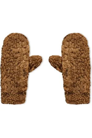 Bottega Veneta Gloves, male, , 8 IN, Shearling Leather Logo Gloves