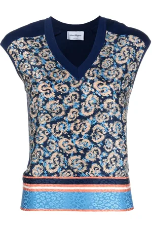 Salvatore Ferragamo V-Neck Silk Cotton Vest