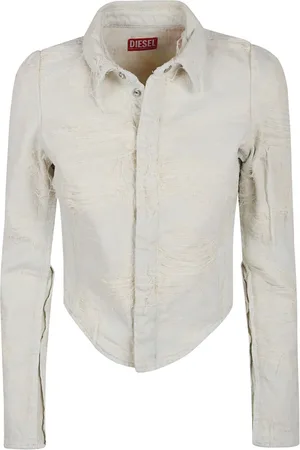 Diesel Denim Jackets, female, , M, White Shirt Modern Fit Casual Style