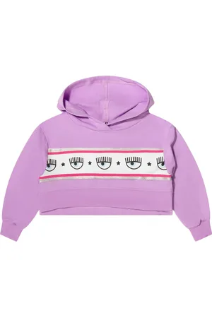 Chiara Ferragni Sweatshirts, female, , 6 Y, Girls Cropped Logo Hoodie