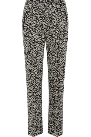 C.ro Straight Trousers, female, , XL, Jacquard Leo Trousers with Elastic Waist