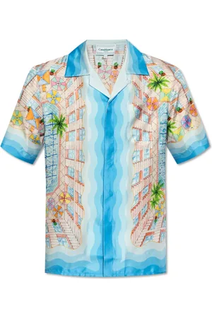 Casablanca Short Sleeve Shirts, male, , M, Le Plongeon Silk Shirt