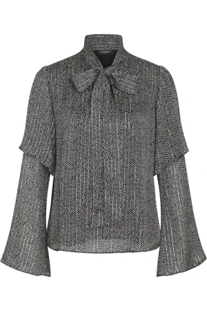 Bruuns Bazaar Black Print Blouse with Glimmer Details