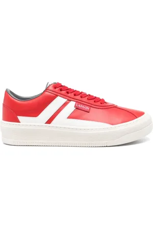 Lanvin Sneakers, male, , 7 UK, Lace-Up Trainers with Logo Patch