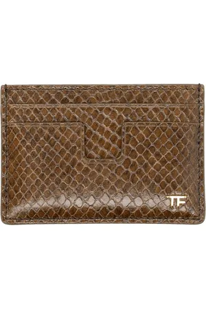 Tom Ford Wallets & Cardholders, male, , ONE SIZE, Python Cardholder Oak