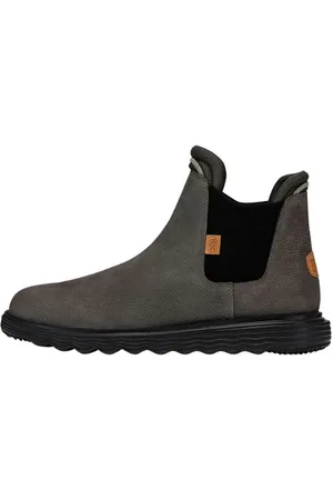 Hey dude Chelsea Boots, male, , 12 UK, Grey Leather Boots for Men