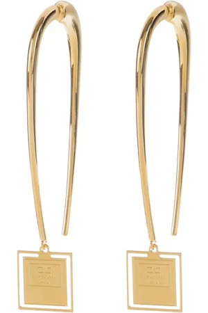 Elisabetta Franchi Earrings, female, , ONE SIZE, Square Logo Earrings