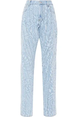 MUGLER Straight Jeans, female, , XS, Star-Print Tapered Jeans
