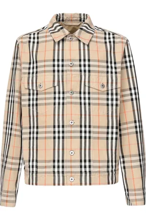 Burberry Casual Shirts, male, , XL, Canvas Check Jacket with Button Closure