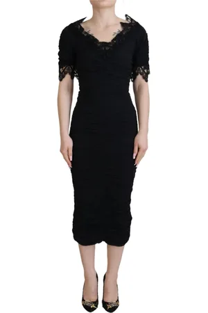 Dolce & Gabbana Midi Dresses, female, , 3XS, Silk Sheath Midi Dress