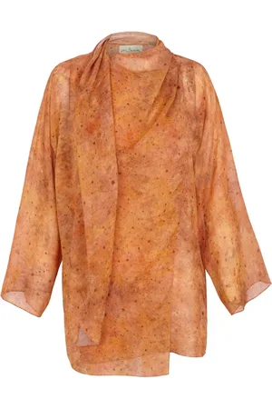 Cortana Blouses, female, , 2XL, Silk Wrap Blouse Sora Print
