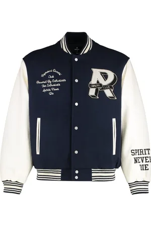 Represent Bomber Jackets, male, , S, Wool Bomber Jacket with Faux Leather