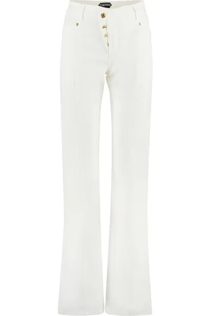 Tom Ford Flared Jeans, female, , W27, Asymmetric closure jeans with metal buttons