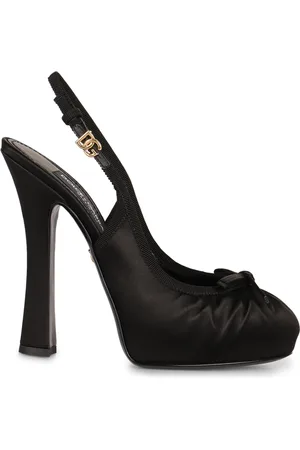 Dolce & Gabbana Pumps, female, , 5 1/2 UK, Satin Slingback Pumps with Bow Detail