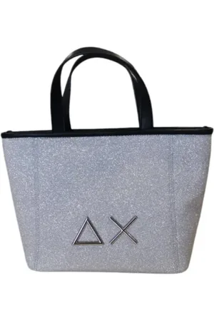 sun68 Tote Bags, female, , ONE SIZE, Glitter Handbag in Silver and White