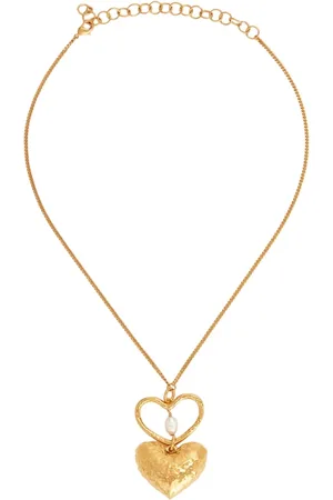 Nina Ricci Necklaces, female, , ONE SIZE, Double Heart Necklace In Brass In Gold