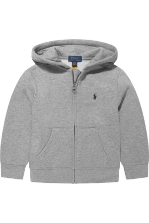 Ralph Lauren Boys Logo Zip Up Top in Grey
