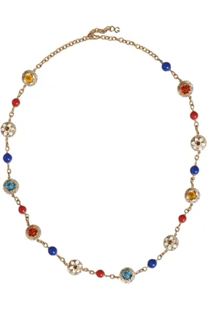 Dolce & Gabbana Necklaces, female, , ONE SIZE, Crystal Floral Chain Necklace