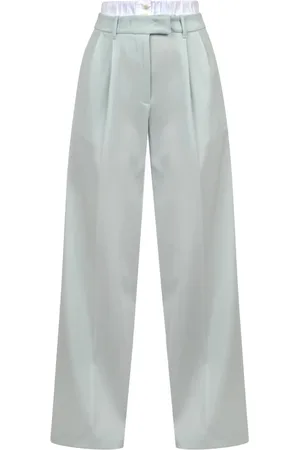 LIVIANA CONTI Wide Trousers, female, , S, Gabardine Trousers with Double Waist
