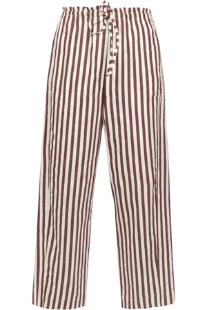 ALYSI Cotton and silk wide leg Trousers