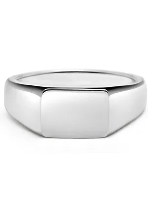 Nialaya Rings, male, , 64 MM, Rectangle Sterling Silver Signet Ring