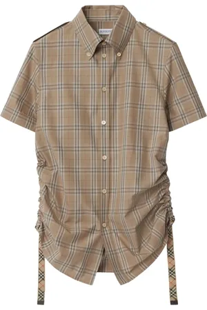 Burberry Shirts, female, , 2XS, Button-Down Shirt with Ruched Sides