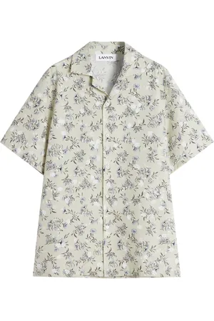Lanvin Floral Print Button-Up Short Sleeve Shirt