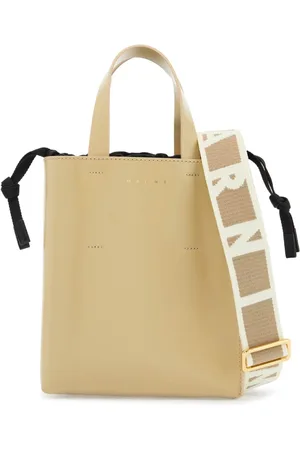 Marni Tote Bags, female, , ONE SIZE, Leather Shopping Bag with Short Handles