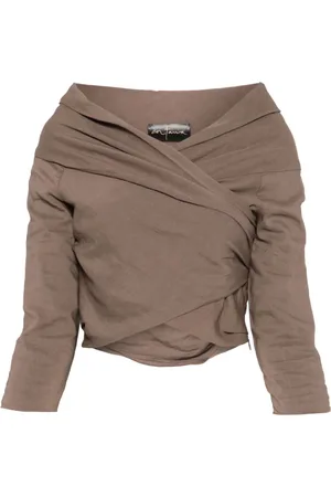 Cortana Long Sleeve Tops, female, , M, Off-Shoulder Draped Top