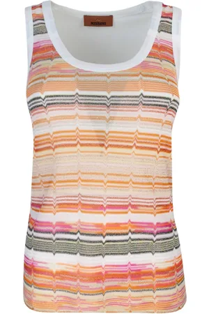 Missoni Sleeveless Tops, female, , M, Colorful Greek Motif Tank Top
