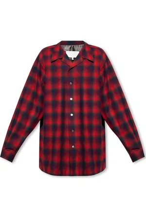 Maison Margiela Casual Shirts, male, , L, Wool plaid shirt