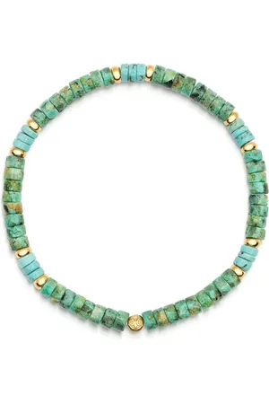 Nialaya Wristband with Turquoise and African Turquoise Heishi Beads