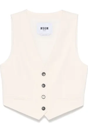 Msgm Vests, female, , XS, V-Neck Sleeveless Jumper