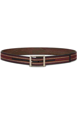 Etro Belts, male, , 95 CM, Reversible Embroidered Striped Paisley Belt