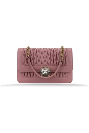 Miu Miu Handbags, female, , ONE SIZE, Leather Shoulder Bag with Envelope Pockets