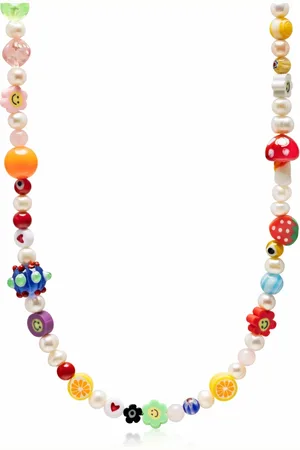 Nialaya Necklaces, male, , S, Berry Pearl Choker with Assorted Beads