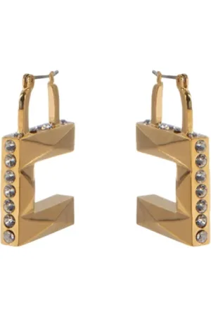 Elisabetta Franchi Earrings, female, , ONE SIZE, Geometric Faceted Earrings
