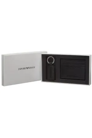 Emporio Armani Wallets & Cardholders, unisex, , ONE SIZE, Logo Embossed Cardholder And Keyring
