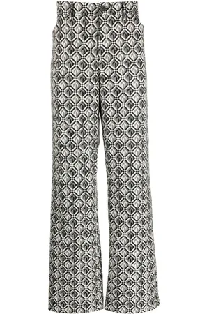 Marine Serre Wide Trousers, male, , L, Moon Diamant Motif Trousers