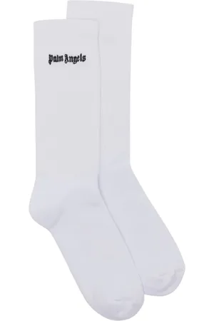Palm Angels Socks, male, , L/XL, Logo Embroidered Cotton Socks