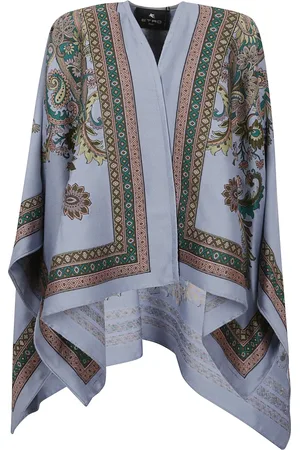 Etro Capes, female, , ONE SIZE, Chic Multicolour Wool Blend Jacket