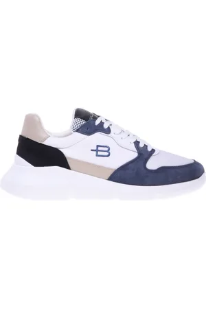 BALDININI Avio suede and white mesh trainer