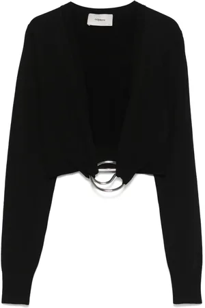 COPERNI Cardigans, female, , M, Ribbed V-neck Shirt