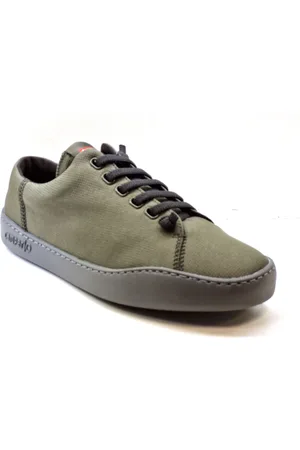 Camper Elastic Lace-Up Khaki Slip-On Shoes