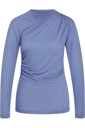Bruuns Bazaar Draped Blouse Top Granada Sky