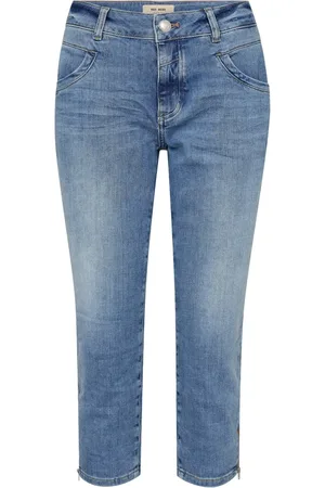 Mos Mosh Cropped Jeans, female, , W30, Classic Capri Jeans with Zip Details