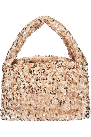 iBlues Handbags, female, , ONE SIZE, Golden Sequin Embroidered Fabric Bag