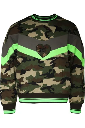 Dolce & Gabbana Sweatshirts, male, , M, Camouflage Logo Pullover Sweatshirt